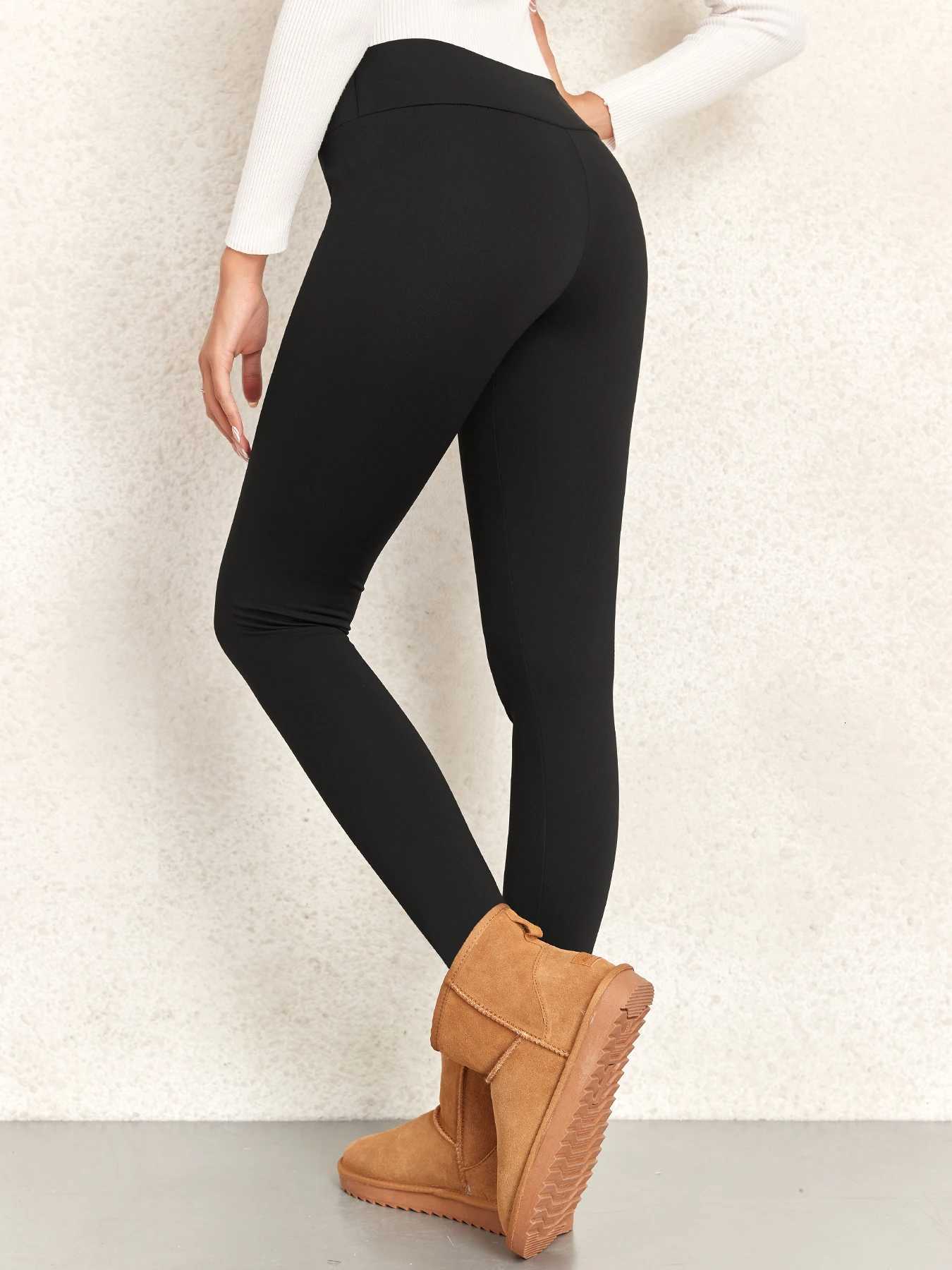 Black Velvet Autumn Winter Thick Leggings Women 300G Super Warm High Waist Solid Color Skinny Stretch One Pieces Velvet PantsT251016
