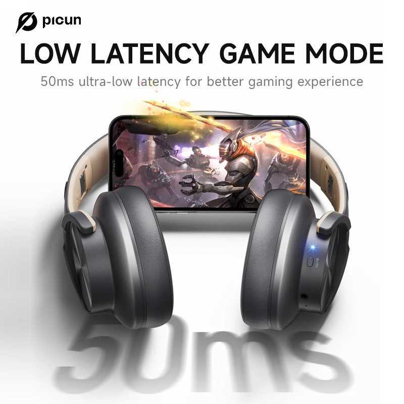 Picun B8 Headphones 120H Playtime Headset Wireless 3EQ Mode Low Latency HandsFree Calls Over Ear Headphones Z251015