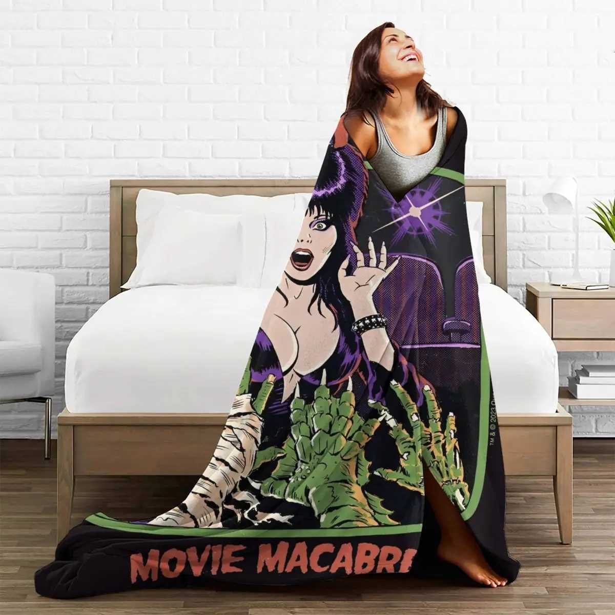 Elviras Mistress Of The Dark Movie Flannel Blankets Horror Comedy Soft Throw Blanket for Couch Bed Bedspread Sofa Bed Cover W251016