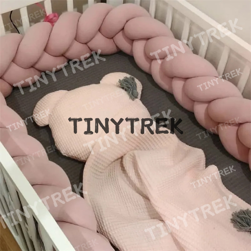 Bed Rails Baby 1-4M Bumper Dwe76 On The Crib Ding Set For Born Cot Protector Knot Braid Pillow Cushion Anti-Collision 221007
