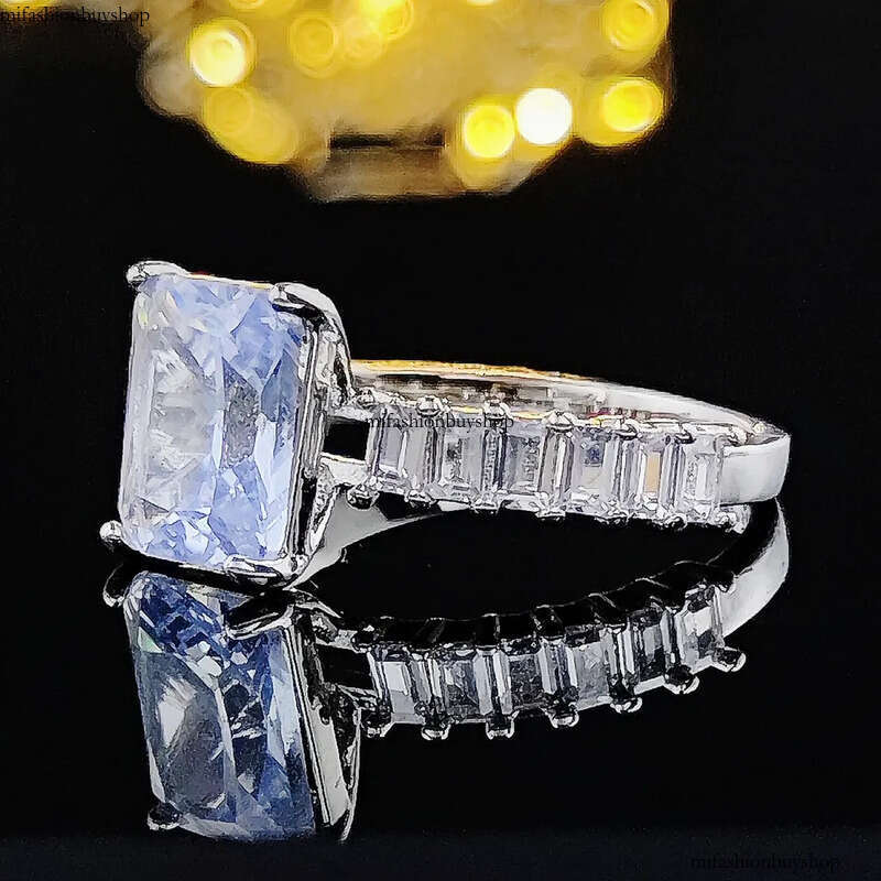 Rulalei 2024 Choucong Brand Wedding Rings Jewelry Sterling Sier Princess Cut 5A Cubic Zircon CZ Dia Gemstones Party Women Band Ring Gift