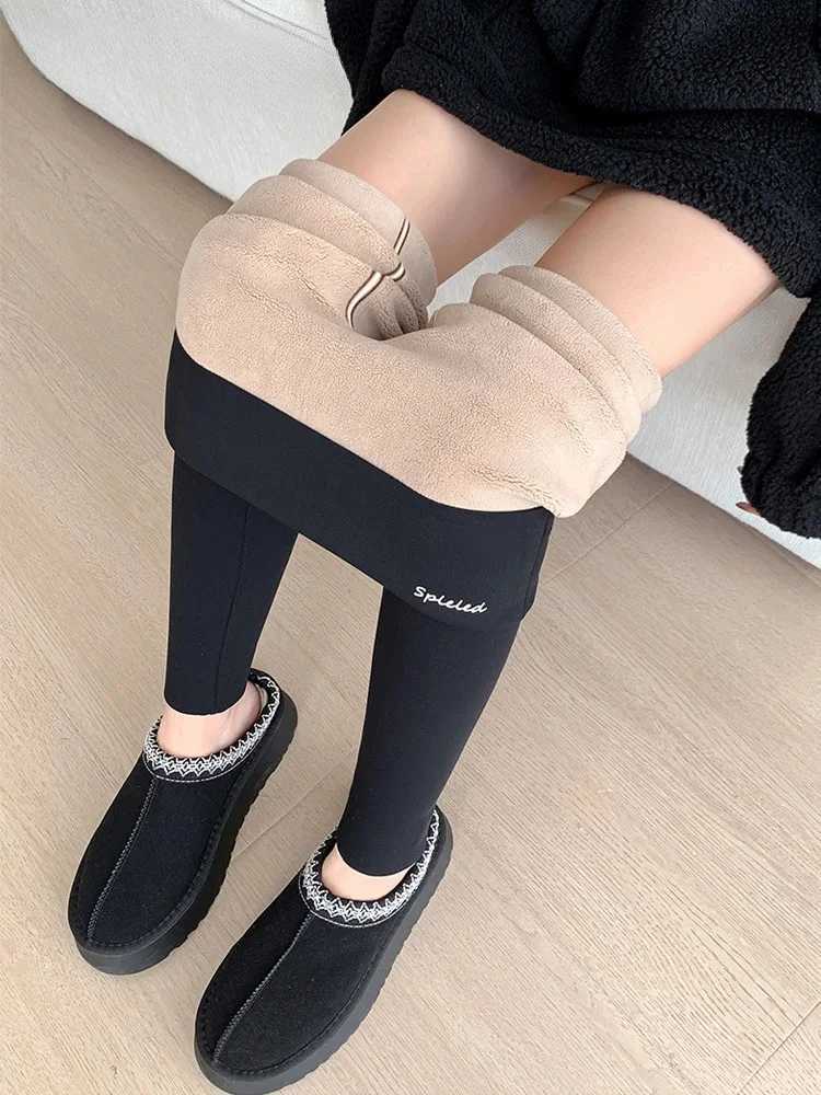 Women Winter Alpaca Velvet Warm Leggings High Waist Slimming Long Pants Warm Cotton Trousers Trendy Base Layer PantsT251016