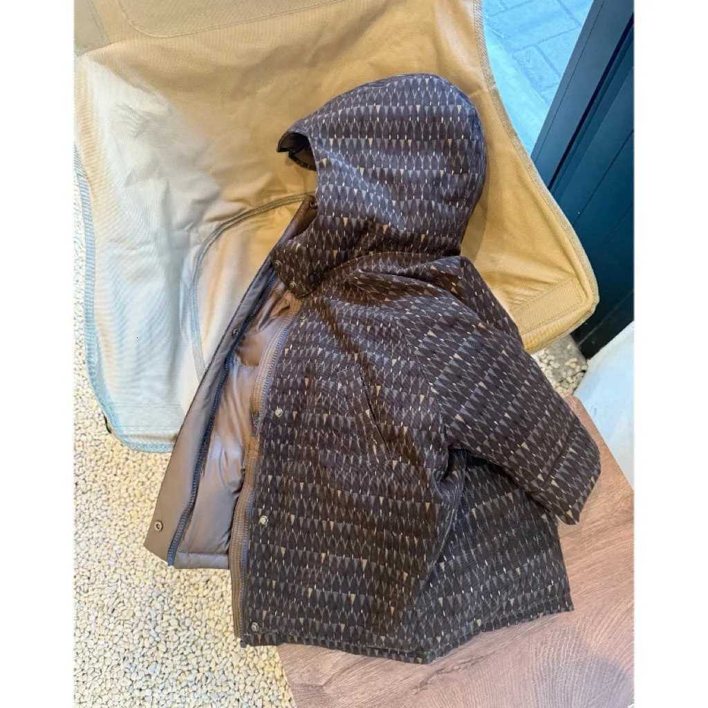 Chlidrens Reversibledown Coat 2025 New Korean Fashionable Casual Daily Long Sleeve Vintage Thicken Warm Cottonpadded ParkasT251016