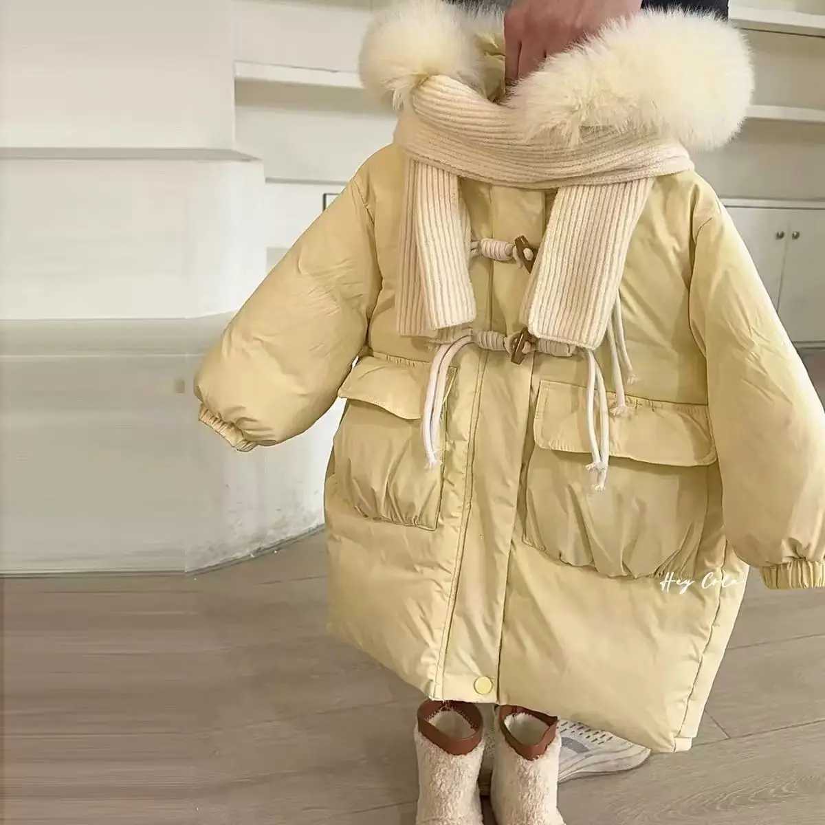 2025 New Baby Girls Winter Coat Thick Cotton Solid Color Hooded Padded Jacket Fashionable UltraWarm Outerwear for 26YT251016