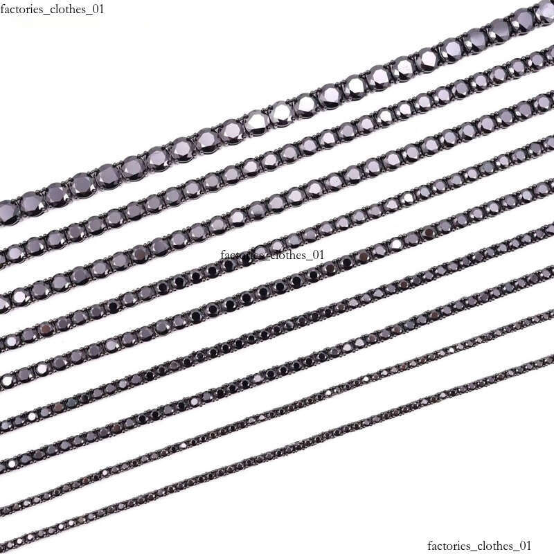 Sier Jewelry Hip Hop GRA Certificate Gold Plated Necklace Black Moissanite Tennis Chain