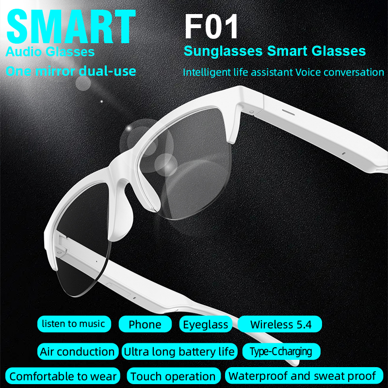 Cheap F01 Smart Sunglasses Glasses Bluetooth Wireless Audio Call Outdoor Sports Headphones Anti UV Blue Light Waterproof Eyeglass For Men And Women