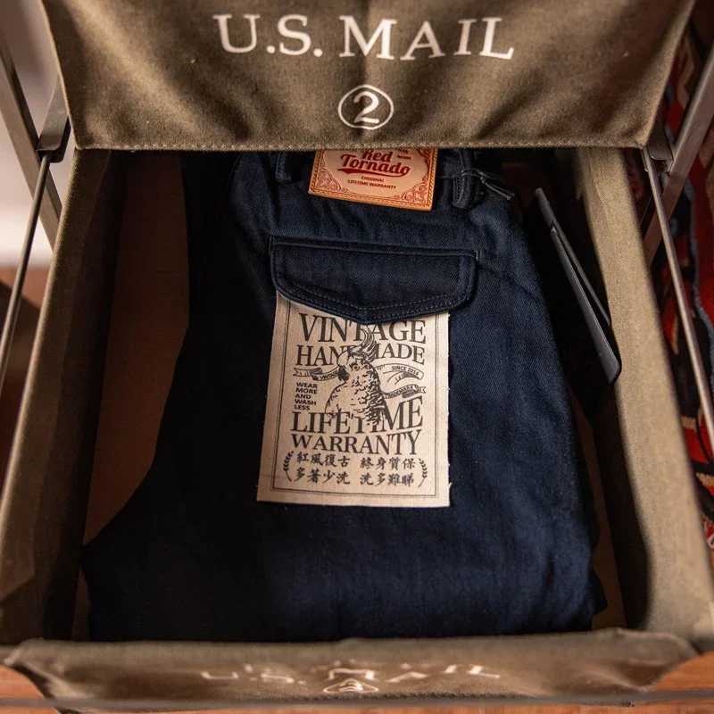 Red Tornado BlueBlack Officer Trousers Slim Straight Fit 14oz Indigo Selvedge Denim Jeans X251016