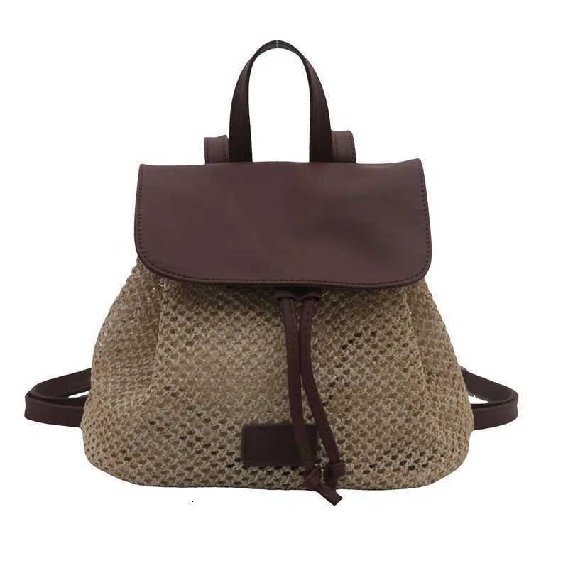 Hot Sale Small Design Straw Backpack for Women 2025 New Summer Fashion Travel Bag Knitted Small Backpack School BagT251016