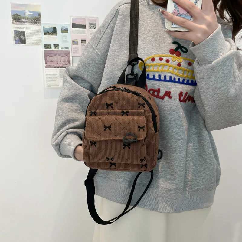 Mini Backpack Sweet Bowknot Printed Shoulder Bag Travel Cosmetic Storage Bag Ins Student Bookbags Casual RucksackT251016