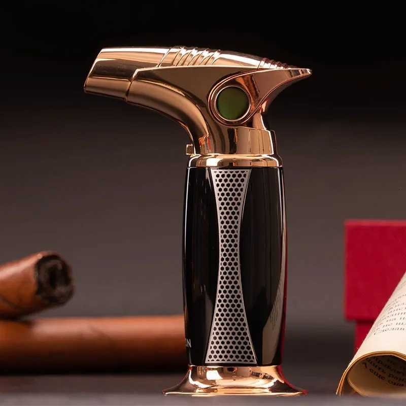 JOBON Hot Sale 4 Flame Direct Flush Turbo Torch Butane Gas Lighter H Flame Adjustable Wormwood Cigar Special Windproof Lighter C251016