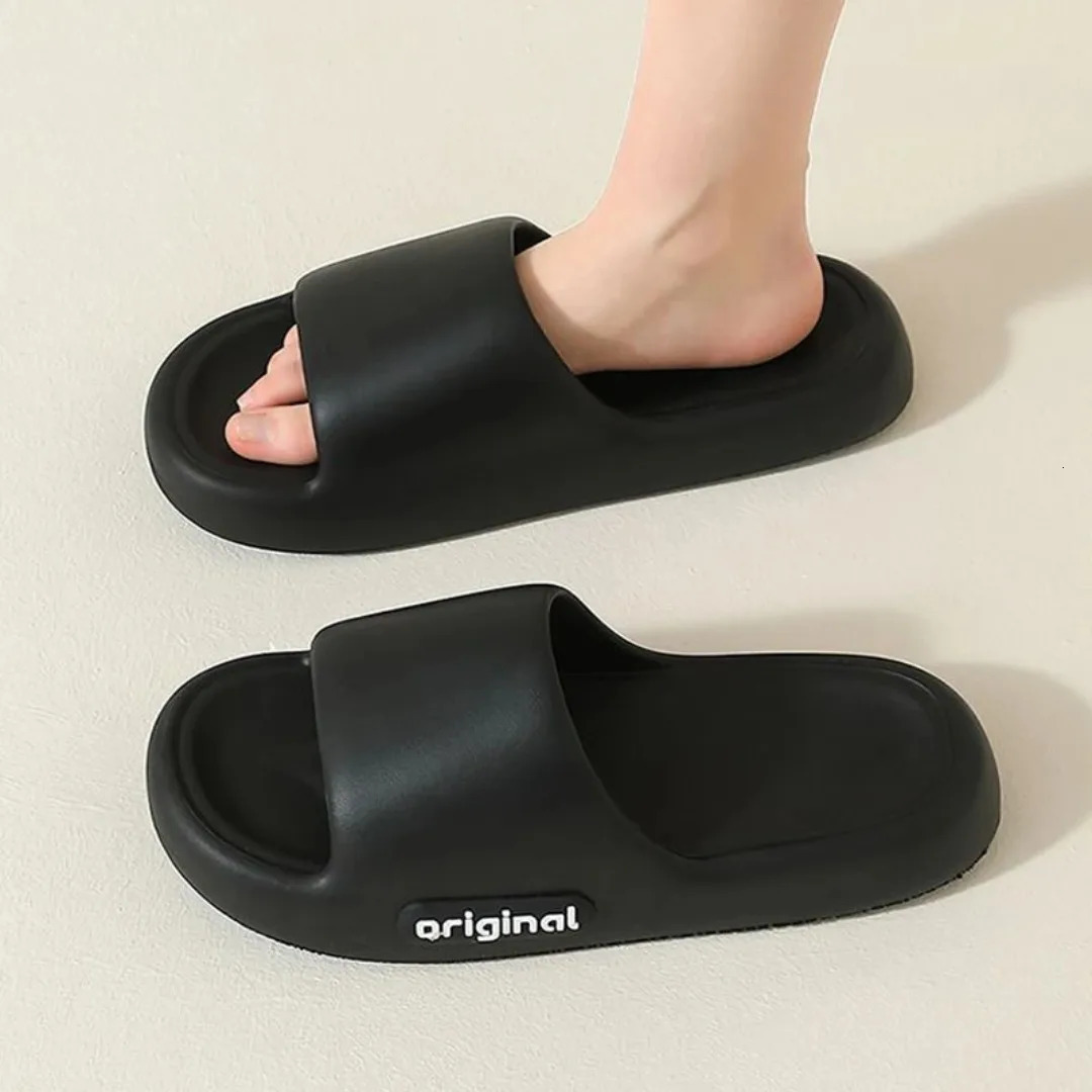Summer Platform Cloud Slippers Women Comfy Solid Color Soft Sole EVA Pillow Slides Woman Couple Non Slip Beach Flip Flops 251008