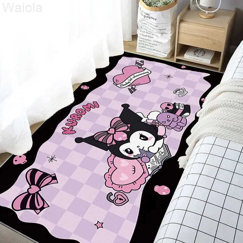 Sanrio Kuromi Bedroom Rug Soft NonSlip Small Carpet Easy Clean Floor Mat for Room Decor Absorbent Comfort Fashion and Cute L251016