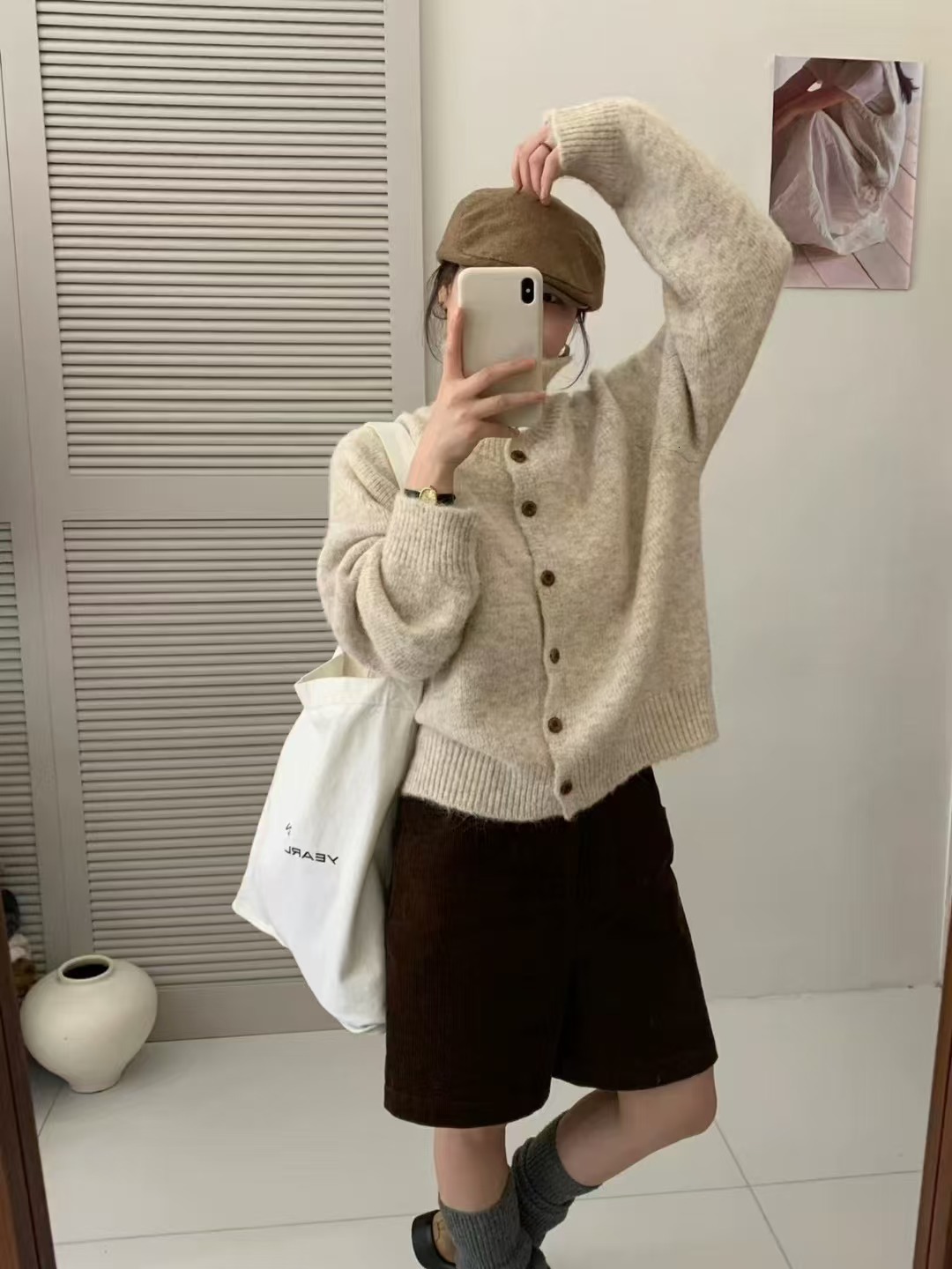 Korean Style Stand Collar High Neck Sweater Coat for Women Soft and Cozy Top for Autumn and Winter Loose and Lazy Knitted Cardigan for Outerwear 25082
