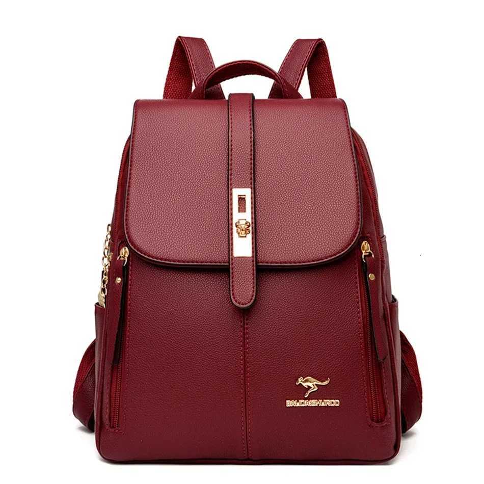 Women Large Capacity Backpack High Quality Leather Vintage Bags for Women School Bags Travel Rucksack Ladies Bookbag KnapsackT251016