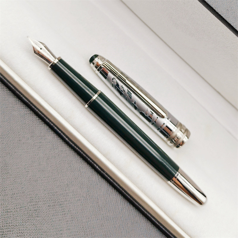 Carved Hollow Metal Cap Blue/Red/Green Resin Fountain/Rollerball/Ballpoint Pens Luxury Writing Gift Stationery With Series Number