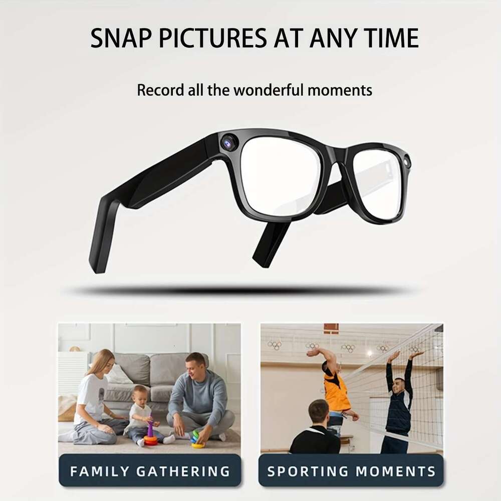 Compatible Apple Ios Android AI Smart Glasses With Camera, Noise-Canceling Call Function, Music Player, Real-Time Translation, Screen Display