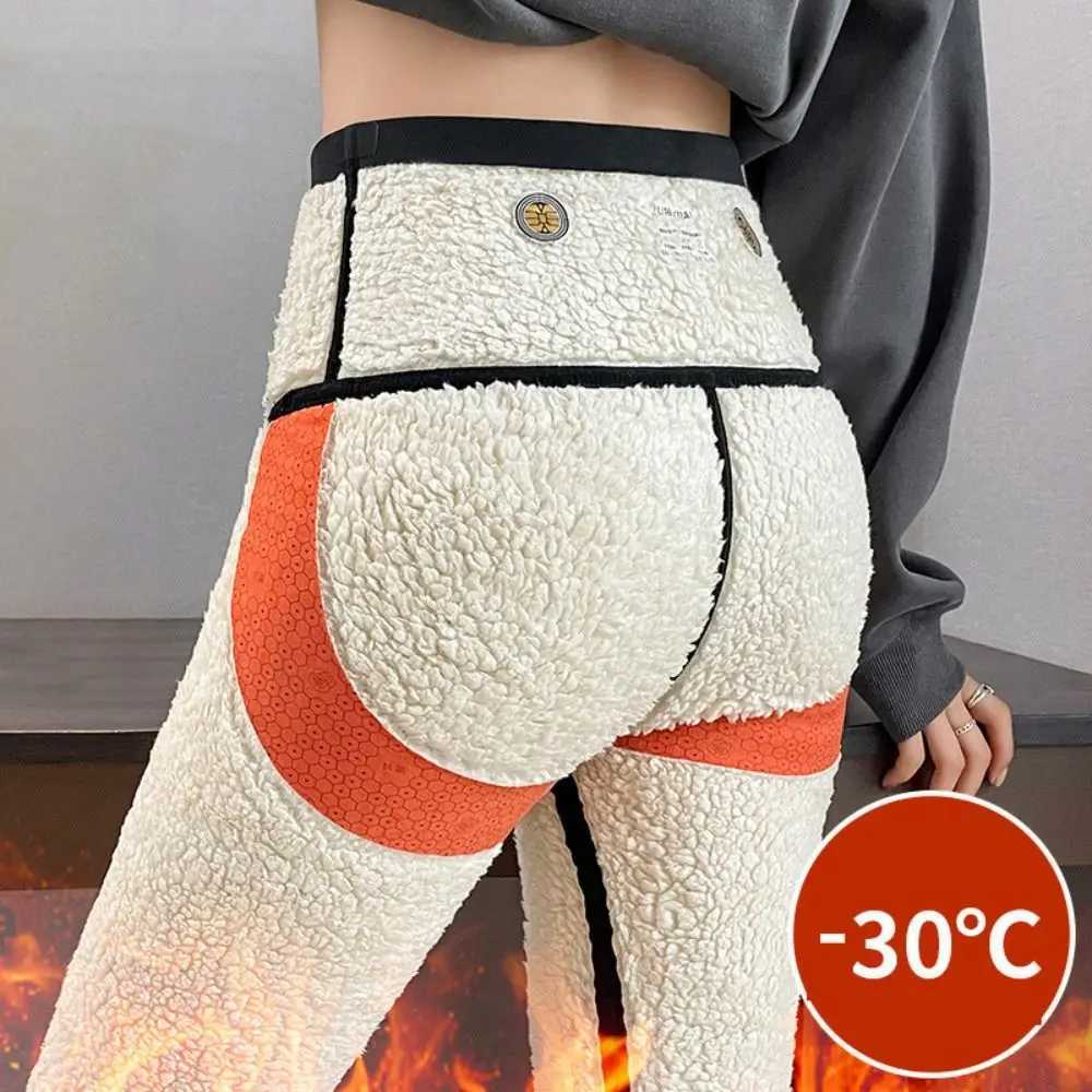 New Extra Thick Shark Leggings Lamb Velvet High Waist Thermal Fleece Leggings Butt Lifter Long Johns WomenT251016