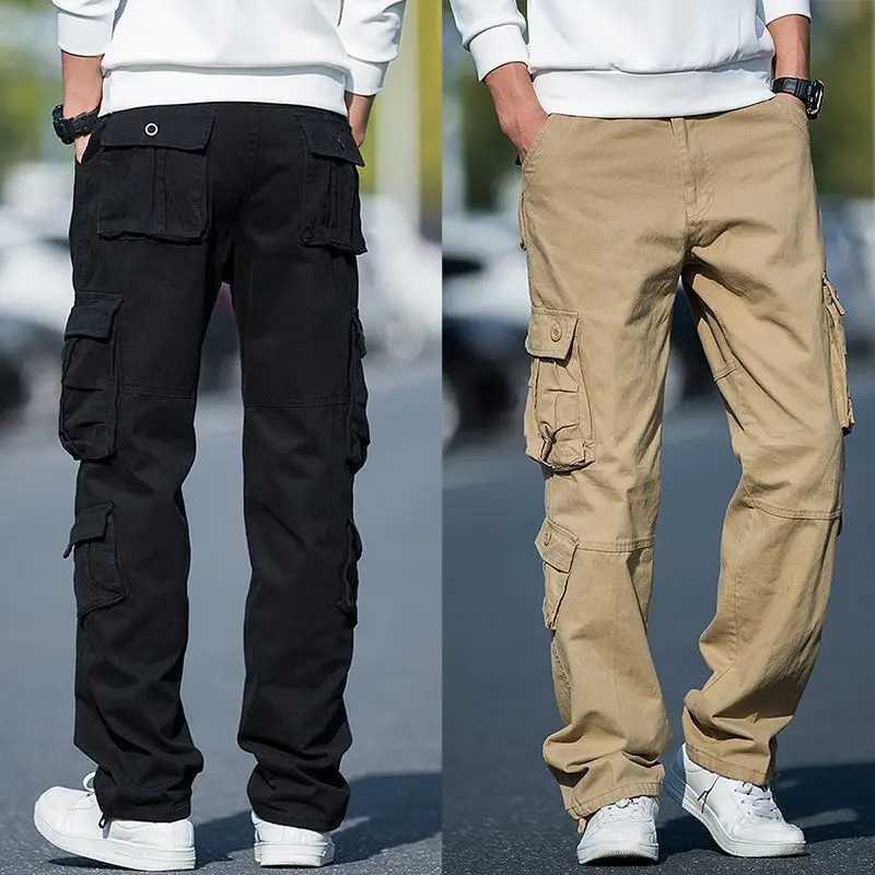 2025 Multiple pockets Tactical Cargo Pants Men Cotton Overalls Outdoor Work Trousers Big Size Hombre Clothing Camo Hiking Pants J251203