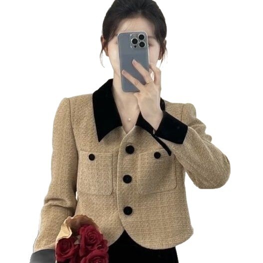 2025 Autumn fashion Designer Jacket Luxury New Top Women's Jacket Autumn/Winter New Fashionable Elegant Slimming Design Velvet Patch Short Jacket
