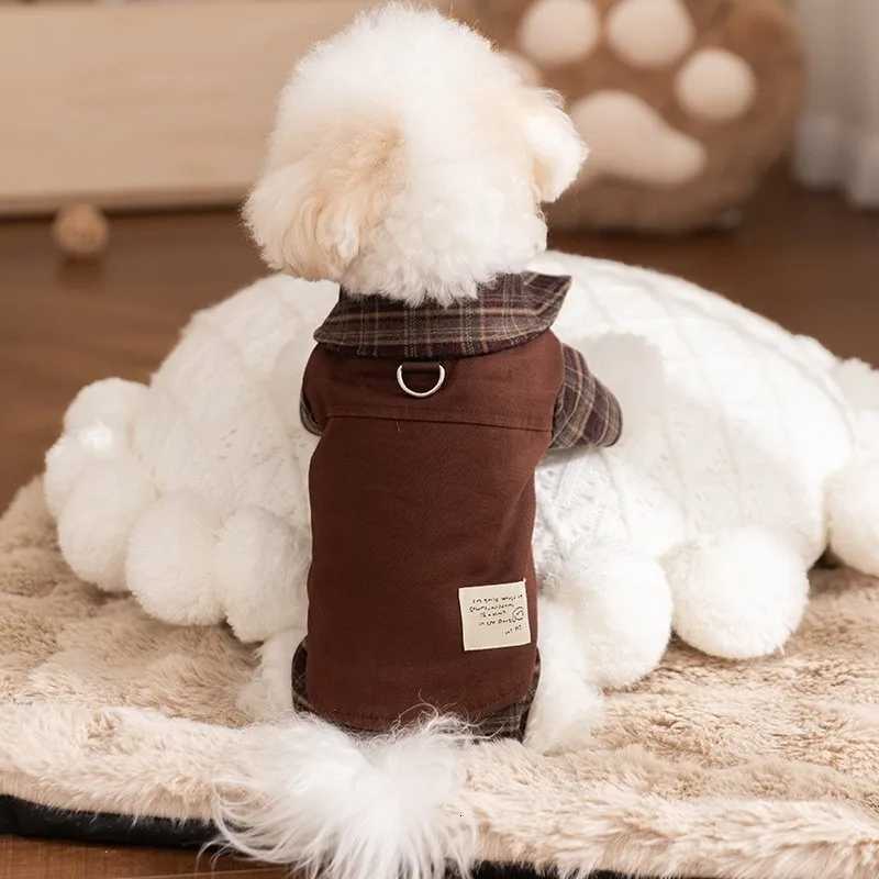Winter Teddy Dress Plaid Pet Couple Outfit Warm Dog Sweatshirt for Small to Medium Dogs Princess Skirt XSXLW251016
