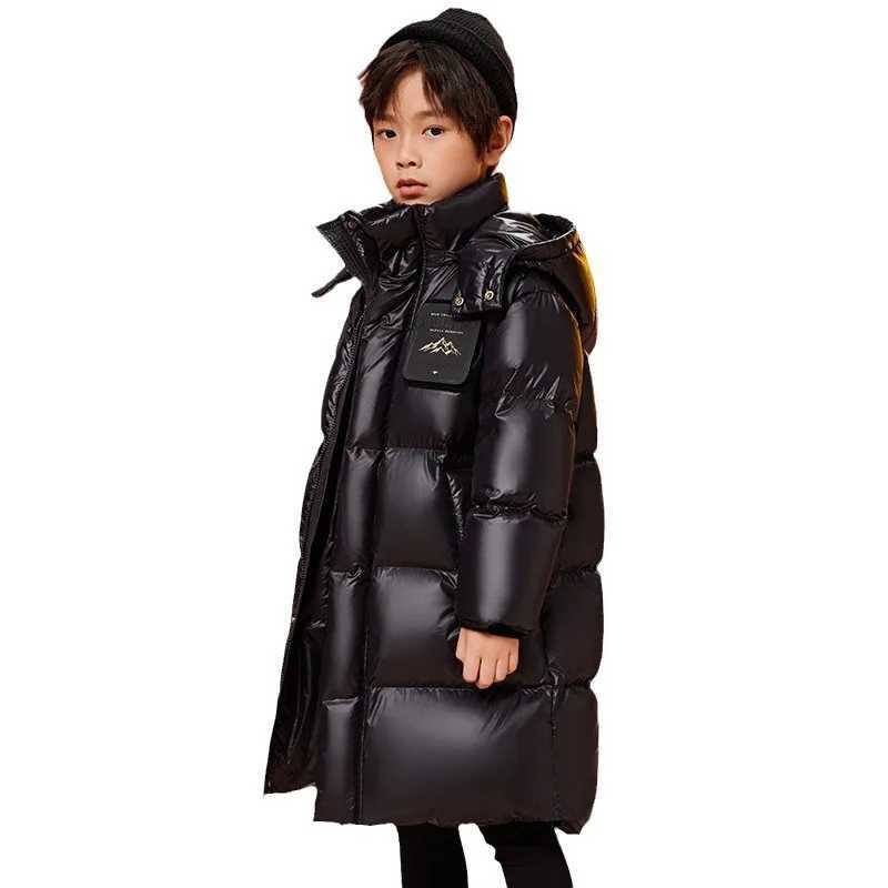 Duck Black Gold Childrens Down Jacket Winter Clothes 90 White Duck down Medium and Large Childrens MidLength Thickened CoatT251016