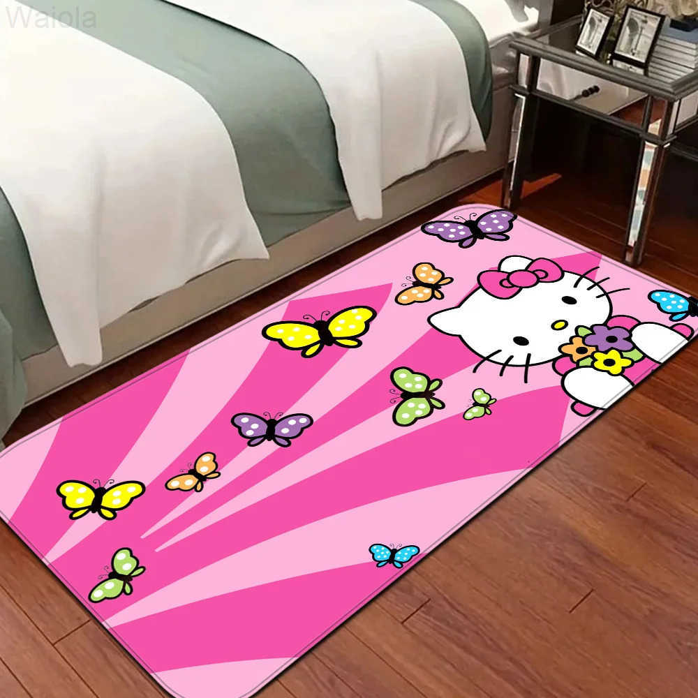 Sanrio Hello KKitty Floor Mat INS Style Soft Bedroom Floor House Laundry Room Mat Antiskid Household Carpets L251016