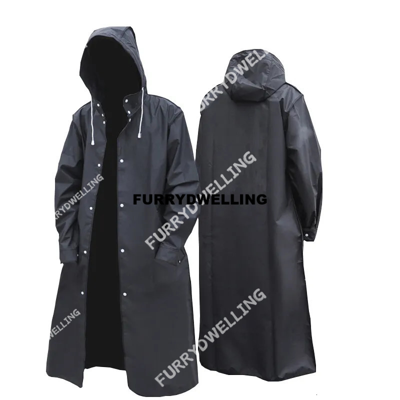 Raincoats Black Fashion Adult Waterproof Long Raincoat Women Men Rain Coat Hooded For Outdoor Hiking Dwe74 Travel Fishing Climbing Thickened 230331