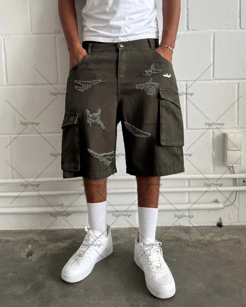 American Summer New Multipocket Work Shorts Men Street Hiphop Harajuku Y2K Fashion Casual Retro Loose Pinch Pants Women J251016