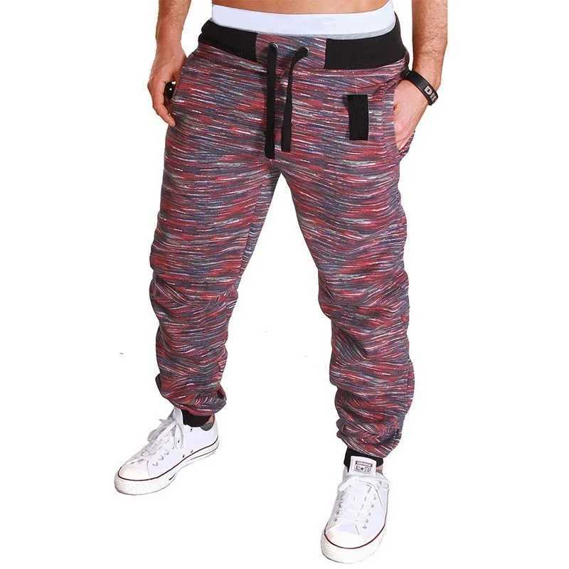 2023 new Running Sweatpants Men Camouflage Elasticity Cargo Pants Drawstring Multi Pockets Bottoms Casual Jogger Trousers J251203