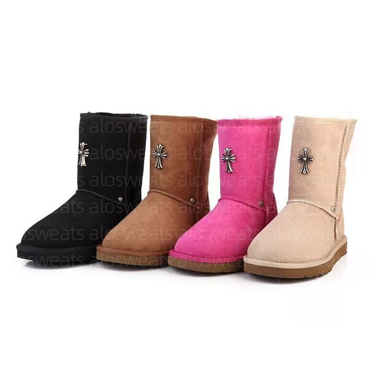 Designer Snow Boots men women slippers platform Boot slide slipper chestnut suede Girls shoes Winter ankle geobasket Booties slides Size 34-40