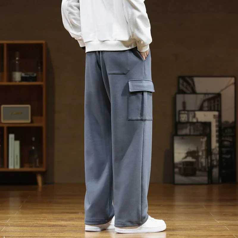 Autumn Sweatpants Cotton Men Baggy Joggers Cargo Pants Korean Neutral Breathable Loose Outdoor Solid color Wide legged Trousers J251203