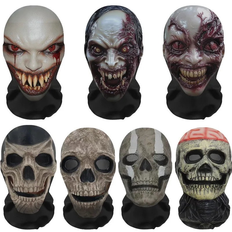 Halloween Mask Cosplay Props Balaclava Full Face Elastic Mesh Breathable Skull Headcovers Horror Party Halloween Ghost Face 251015