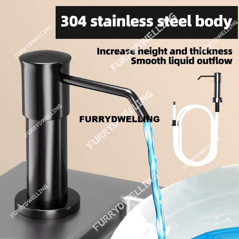 Portable Stainless Dwe74 Steel Dish Soap Dispenser With Silicone Hose For Any Kitchen