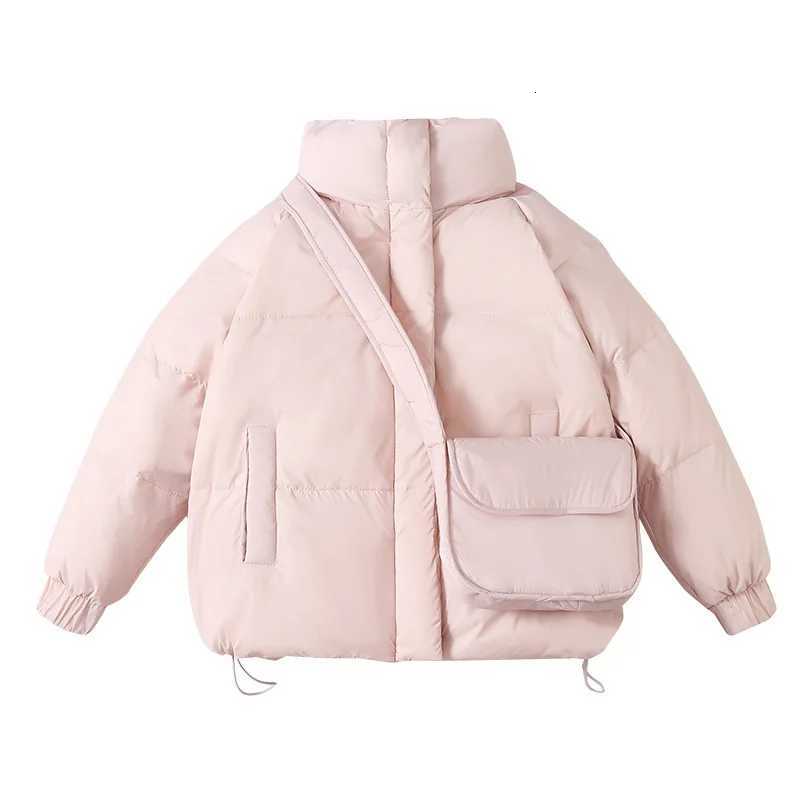 2025 Winter New Girls Boys Down Coats Korean Fashion Casual Daily Solid Color Thicken Warm Padded ParkasT251016