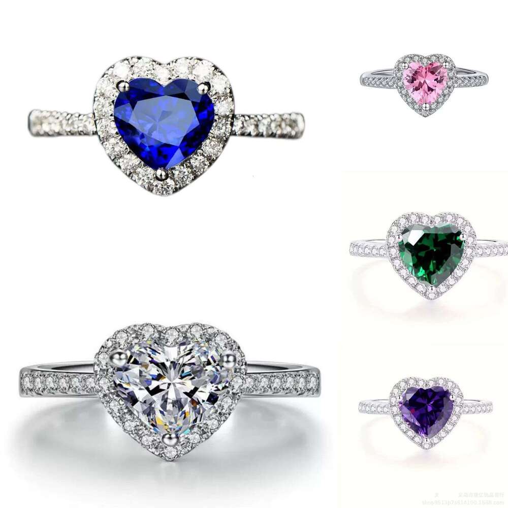 Live New Korean and Japanese Style Moissanite Simple Heart Ring Adjustable for Women ddmypluto