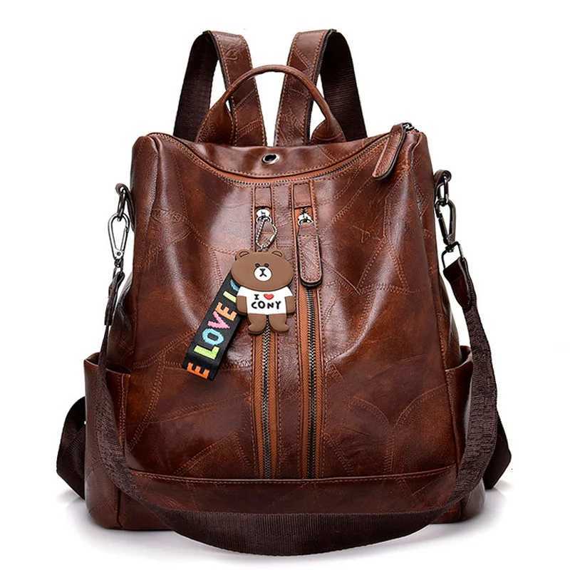 Women Backpack Female High Quality Soft Leather Book School Bags For Teenage Girls Sac A Dos Travel Back pack Rucksacks MochilasT251016