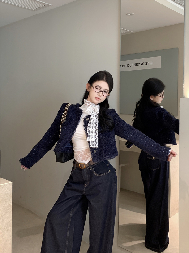 2025 autumn fashion and winter new designer jacket top women's luxury jacket autumn and winter new French Korean retro short sleeved cardigan top