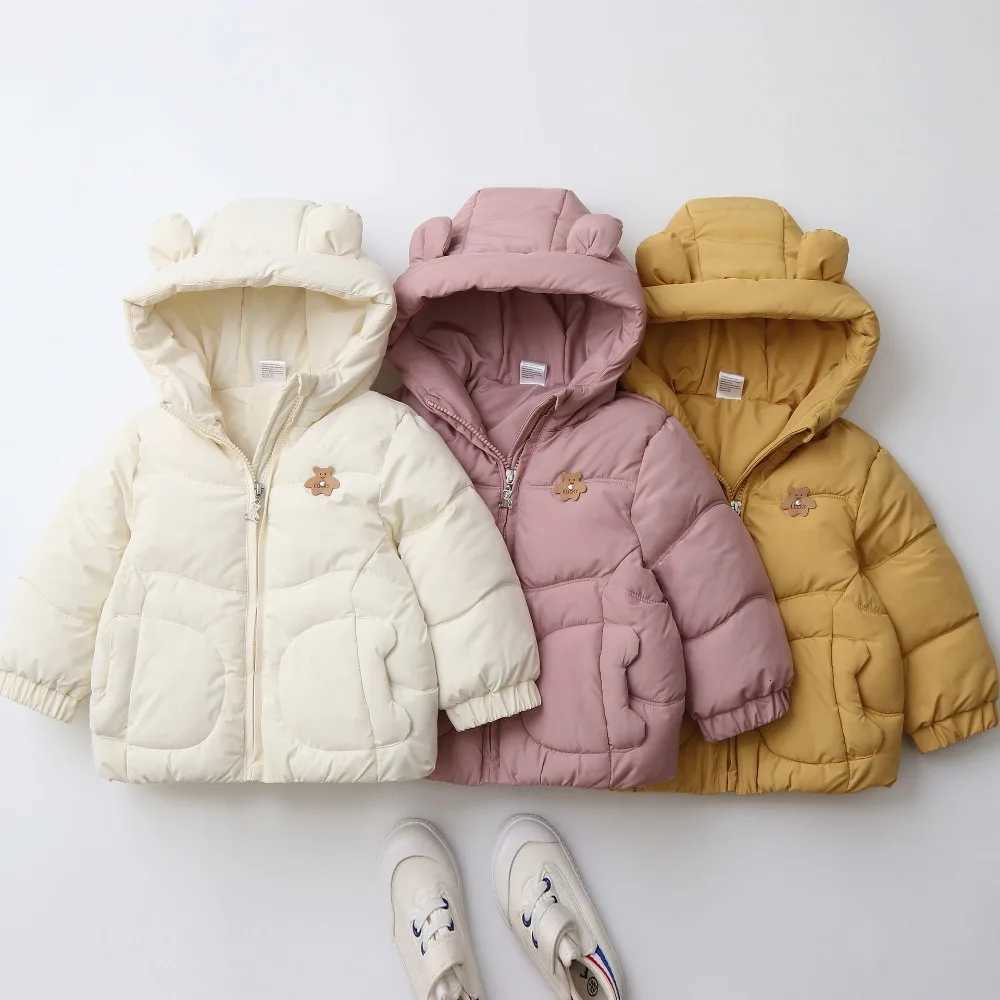 2025 New Winter Kids Parkas Thicken Lining Boys Girls Cotton Padded Hoodie Warm Jacket Windy Breaker Hooded Coat Kids OutfitT251016