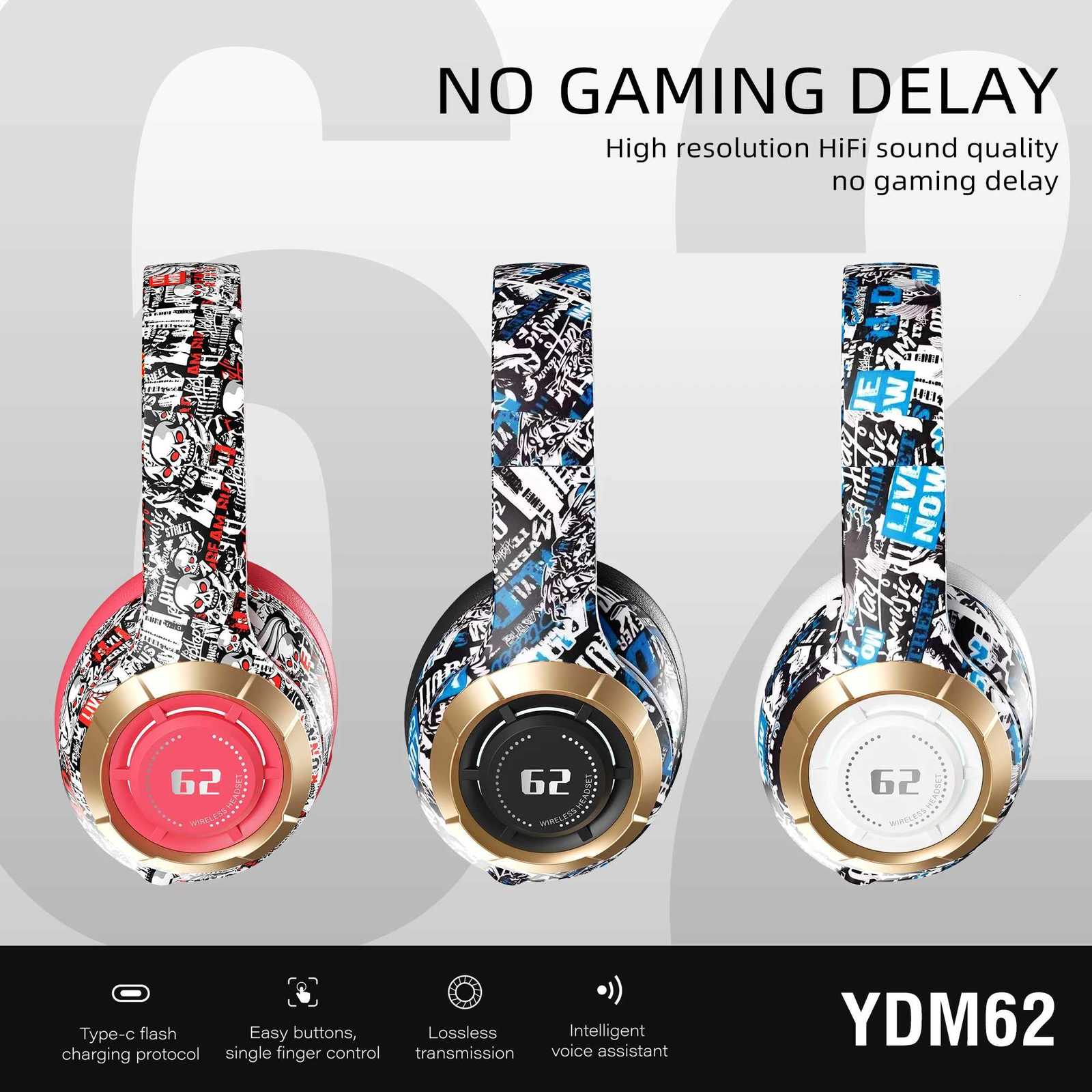 TWS 53 Headphones HiRes Audio Over Ear Wireless Headset Professional Studio Monitor DJ Headphones supports TF card Z251015