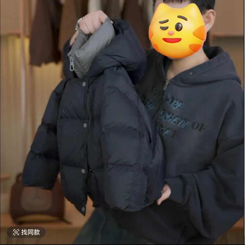Fake Two Down Cotton Jackets Autumn Winter Short Casual Handsome Korean Simple Cute Allmatch Childrens Clothing TrendT251016