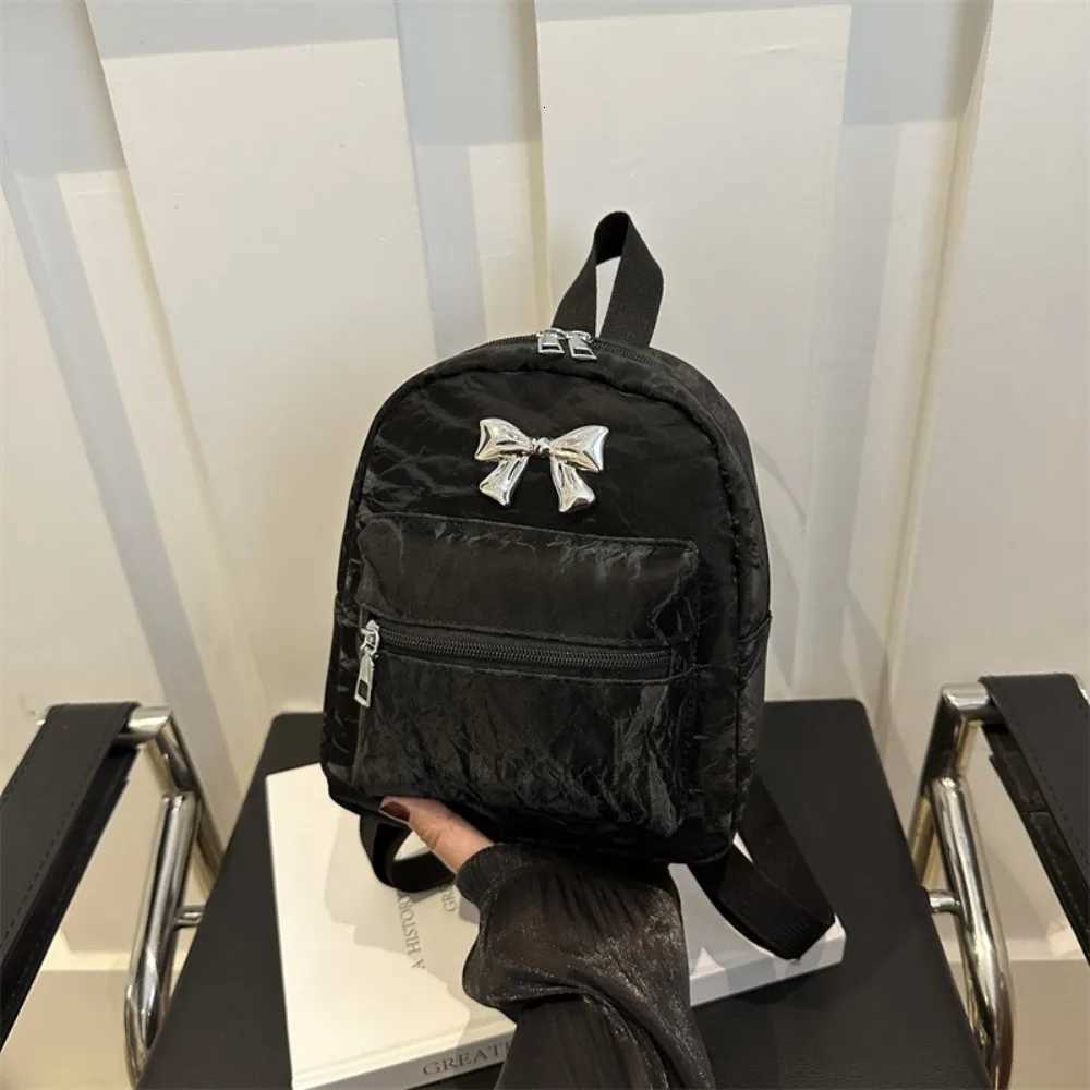 Fashion Cute Bow Womens Backpacks PU Leather Polyester Leather Bookbag Large Capacity Satchel BagsT251016