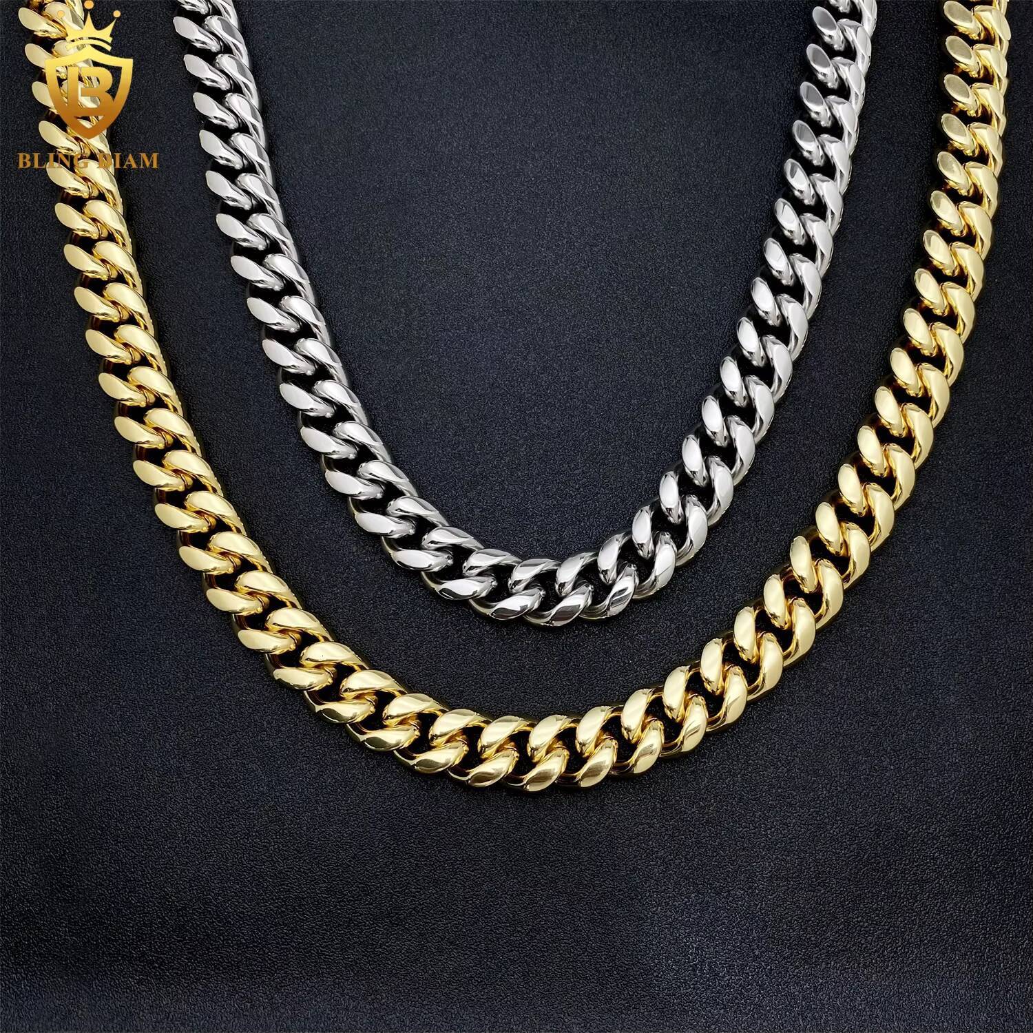 14mm Hip Hop Jewelry Cuban Link Chain 925 Sterling Silver Vvs Moissanite Iced Out Stainless Steel