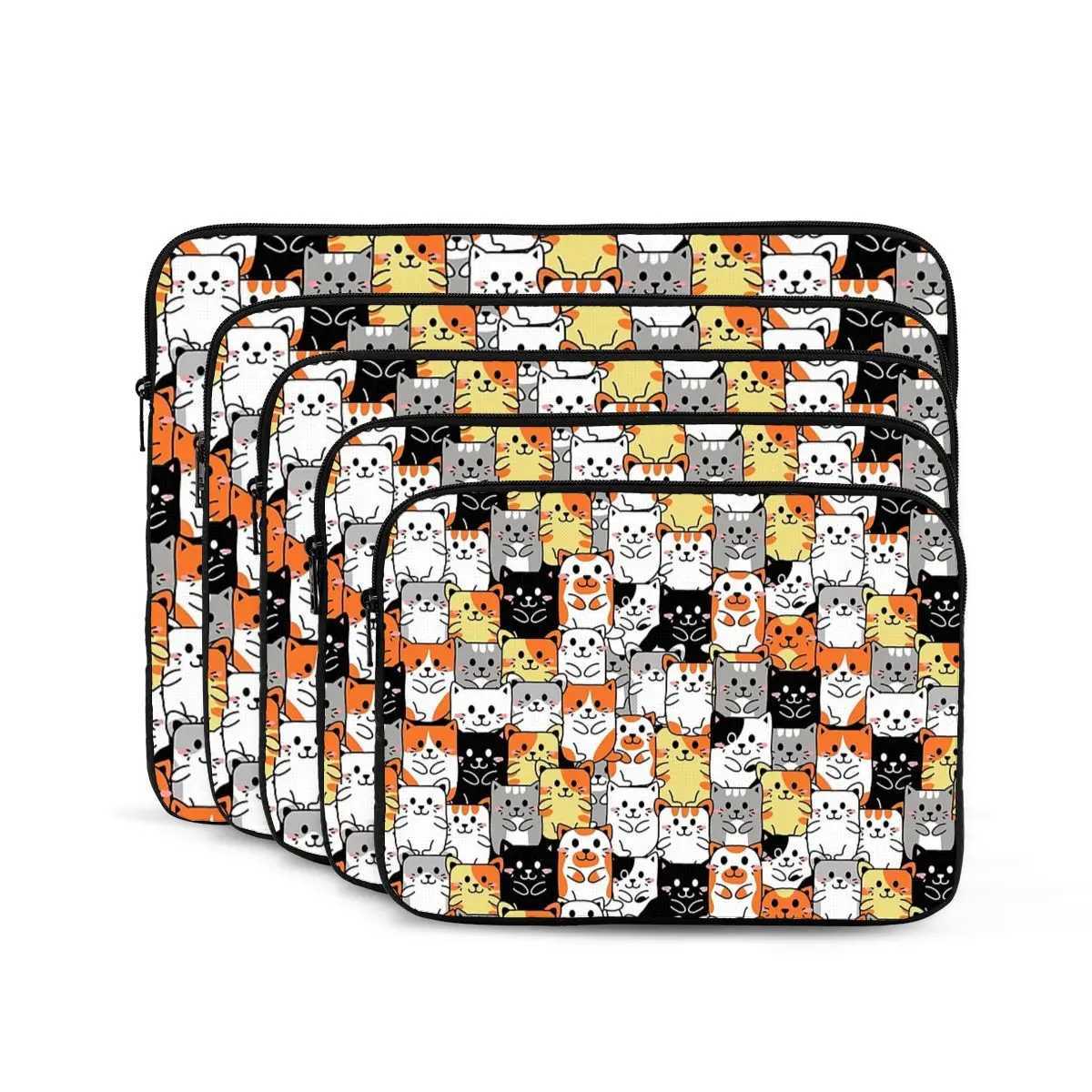 Cute Cats Face Notebook Laptop Bag Case Pouch 10 12 13 15 17 Inch Notebook Sleeve Cover Bag Tablet Shockproof Case BagW251015