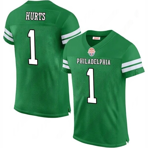 2024SeasonGreen Football Jersey Saquon Barkley Jalen Hurts A.J. Brown Carter DeVonta Smith Jason Kelce Pickett Cooper DeJean Huff Lane Johnson Mailata