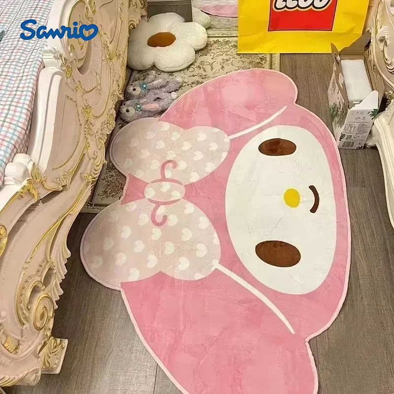 Sanrio My Melody Girls Bedroom Decorative Carpet Pashmina Floor Mat Bedside Blanket Dressing Table Cushion Gift for Bedroom Decor L251016