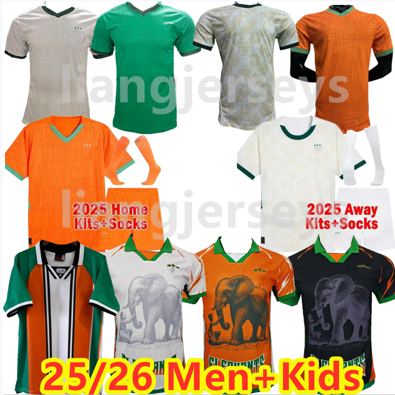 4XL 24 25 26 Cote D Lvoire Soccer Jerseys ivory coast Kit DROGBA ADINGRA HALLER KONATE KESSIE FOFANA PEPE Home Away for uniform men's and children's set football shirt