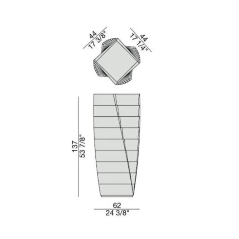 Irregular Rotating Storage Cabinet, Solid Black Walnut Drawer Chest, Unique Geometric Nightstand for Bedroom