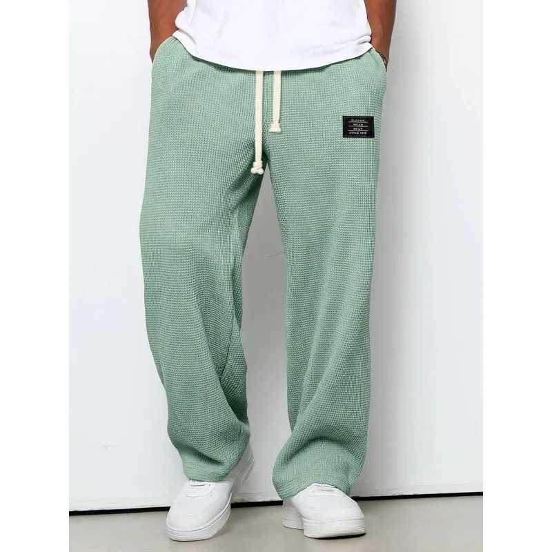 European American Mens Spring and Autumn Trendy Brand Loose Drape Straightleg Sweatpants and Wideleg Sporty Casual Trousers J251203