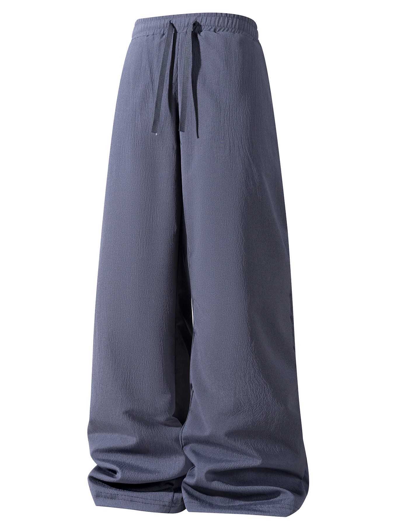 Fashion Mens Wide Pants Oversize Sports Streetwear Summer Male Breathable Loose Trousers Solid Color Sweatpants J251203