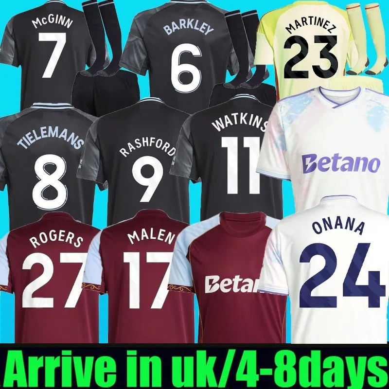 4XL 24 25 26 MAATSEN Soccer Jerseys 2025 2026 WATKINS sancho Elliott Football Shirt home away Camisetas McGINN MALEN Tielemans Onana men kids third 3RD 777